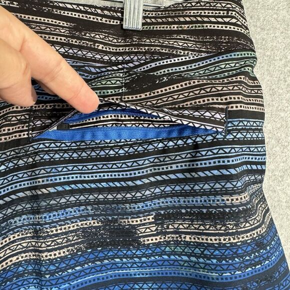 Prana Board Shorts 33 Mens Blue Striped Back Pocket Swim Trunks Bathing Suit - Picture 9 of 15
